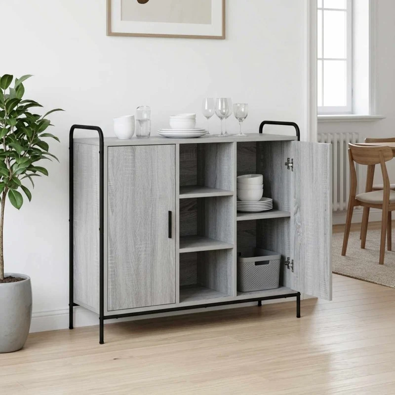 vidaXL Sideboard Grå Sonoma 97 x 33 x 81 cm