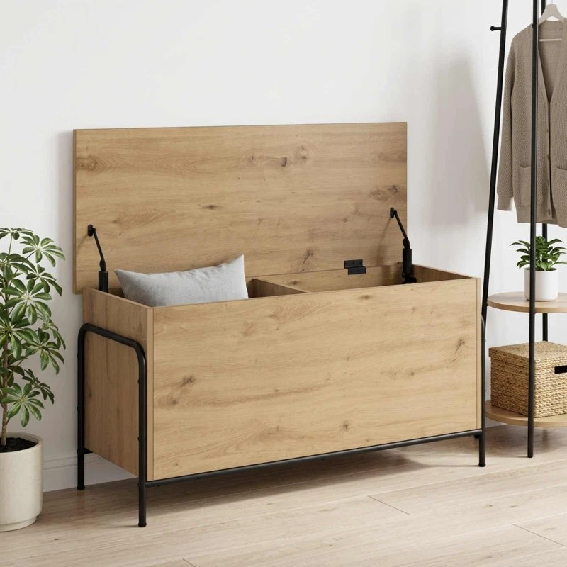 vidaXL Opbevaringskasse Artisan-eg, 80 x 40 x 49,5 cm