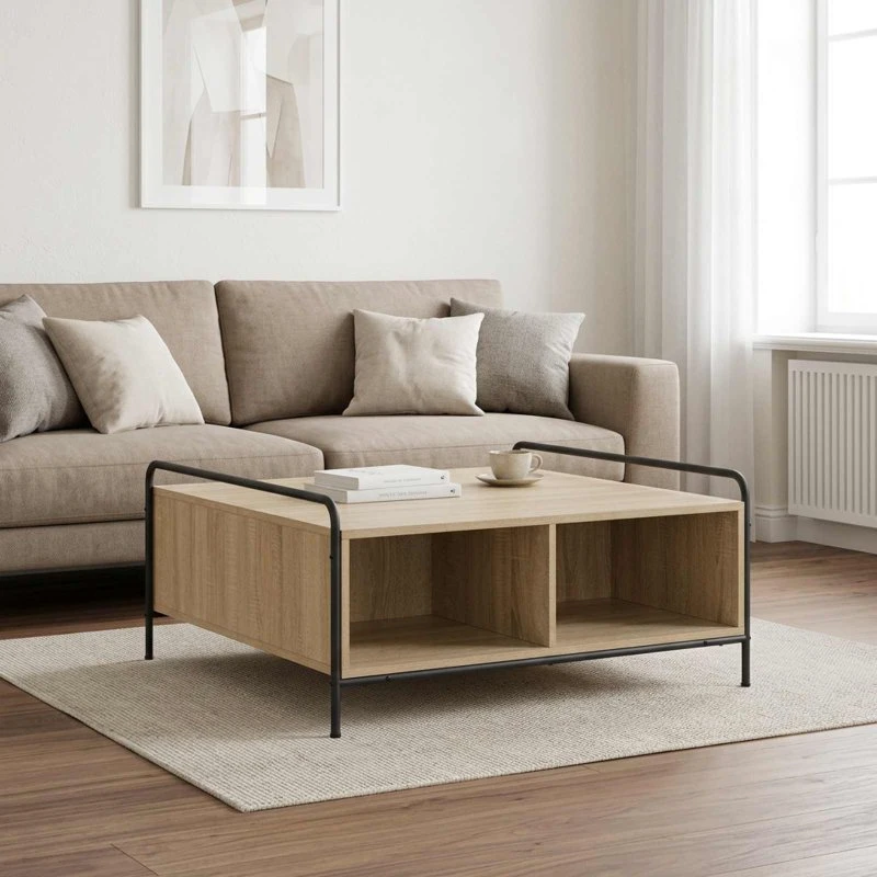 vidaXL Sofabord Sonoma-eg 90 x 90 x 41 cm