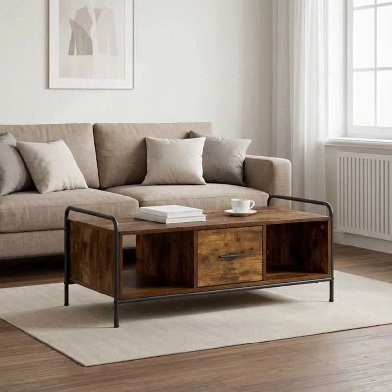 vidaXL Sofabord Røget eg 99,5 x 49 x 41 cm