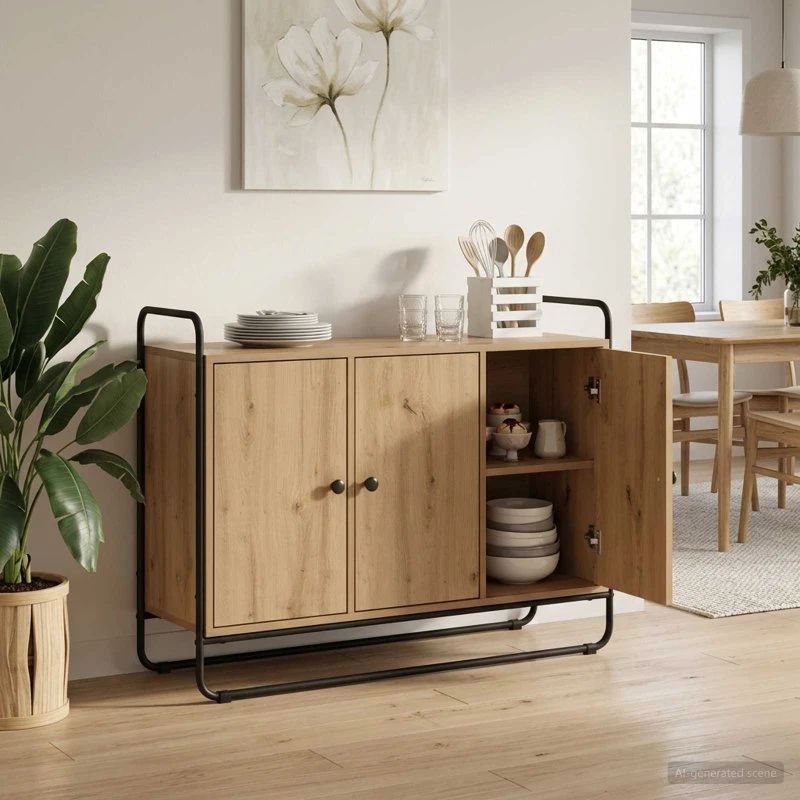 vidaXL Skænk Artisan-eg 102 x 35 x 75 cm