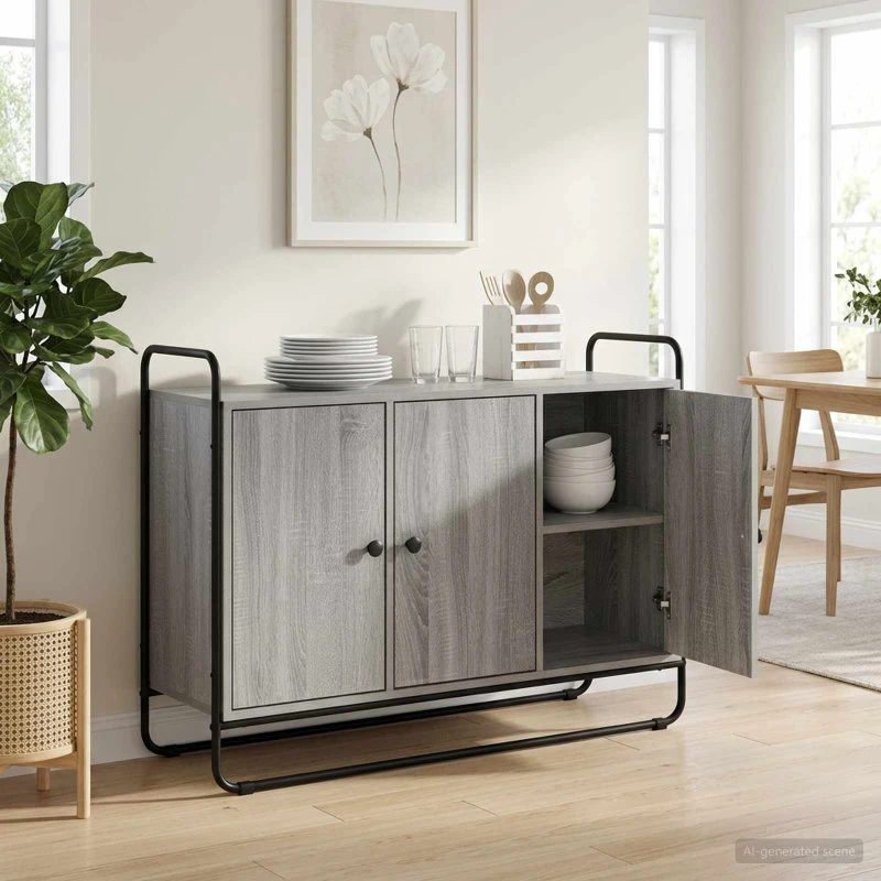vidaXL Skænk Grå Sonoma 102 x 35 x 75 cm