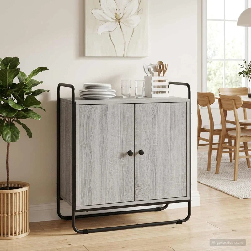 vidaXL Skænk Grå Sonoma 68 x 35 x 75 cm
