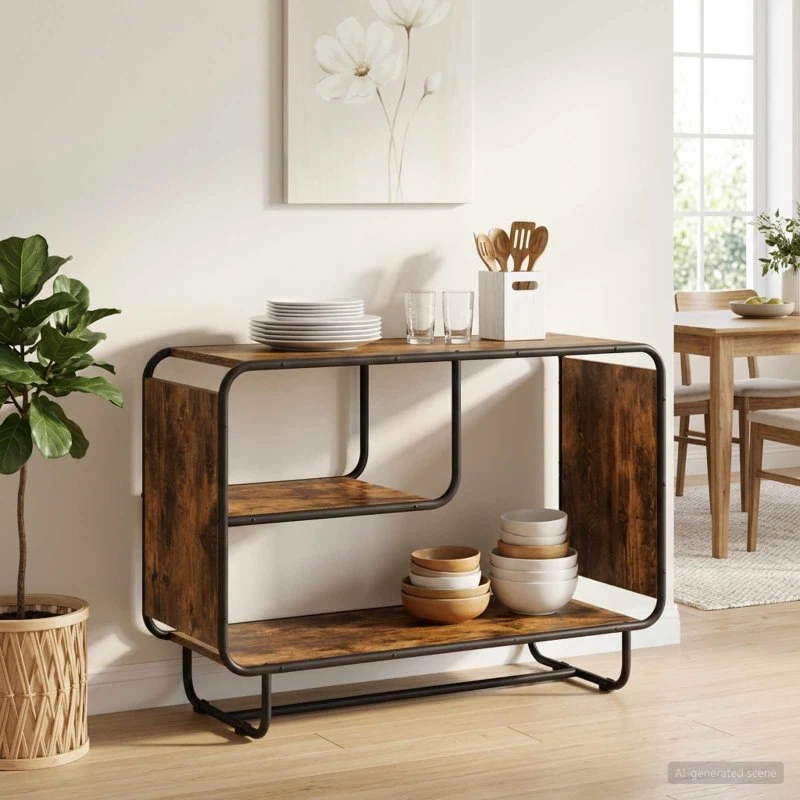 vidaXL Skænk Røget eg 93.5 x 37.5 x 64.5 cm