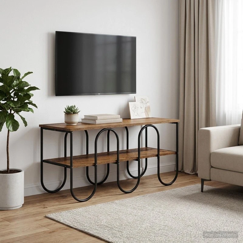 vidaXL TV-bord 100x40x50 cm i gammelt træ og stål