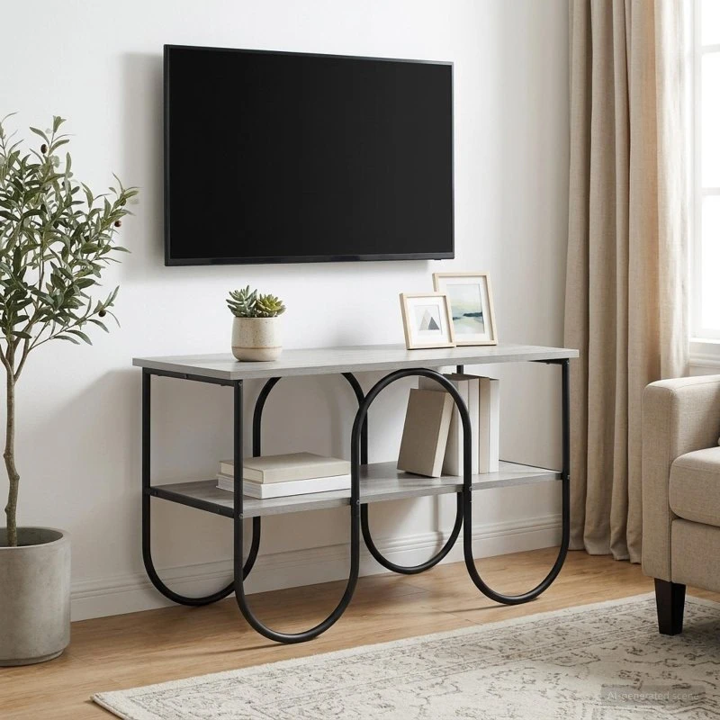 vidaXL TV-bord 80x40x50 cm Grå Sonoma med stålben