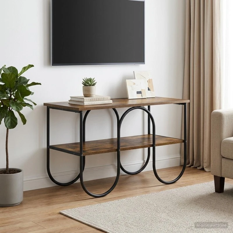 vidaXL TV-bord 80x40x50 cm Røget eg med stålben