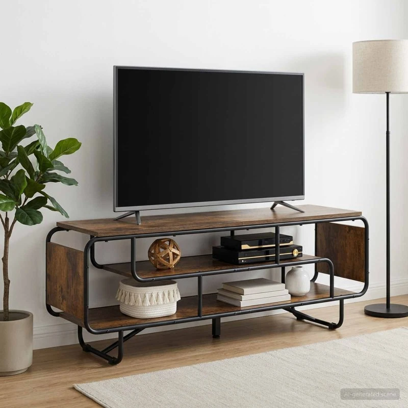 vidaXL TV-bord 140 x 36 x 45 cm i røget eg