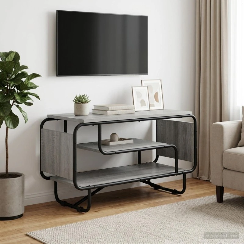 vidaXL TV-bord 80x36x45 cm Grå Sonoma