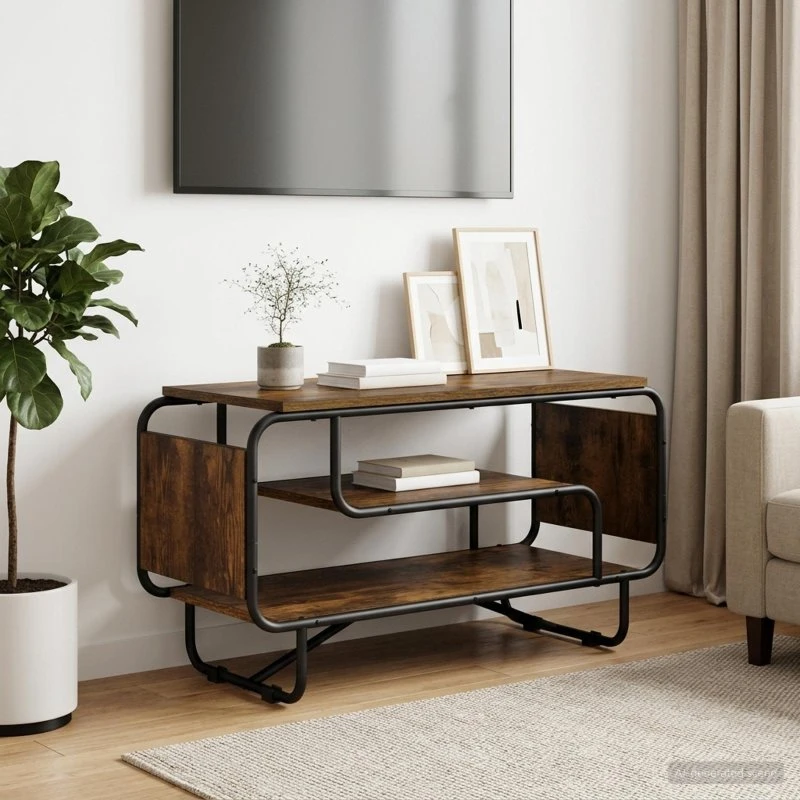 vidaXL TV-bord i røget eg, 80 x 36 x 45 cm