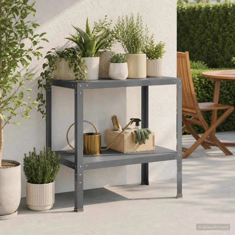 vidaXL Plantebord 60 x 50 x 80 cm i antracit stål