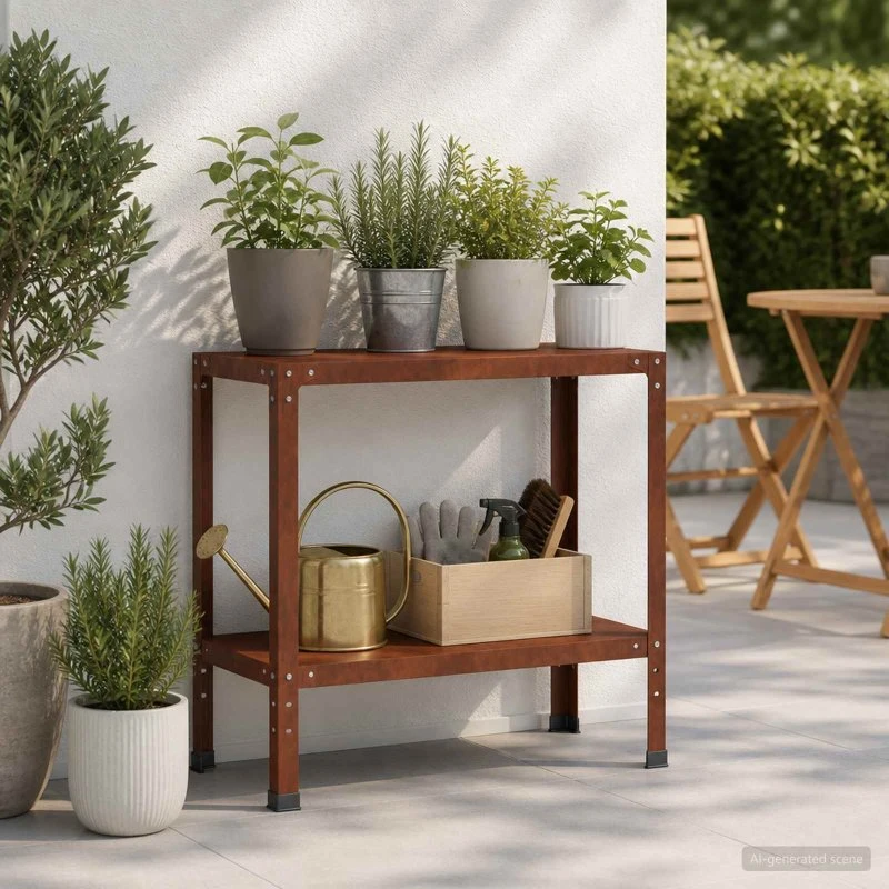 vidaXL Plantebord i Cortenstål 80x40x80 cm - Rusten