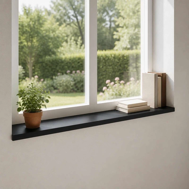 vidaXL Vindueskarme 2 stk. Sort 160 x 40 x 2 cm i massiv bøg