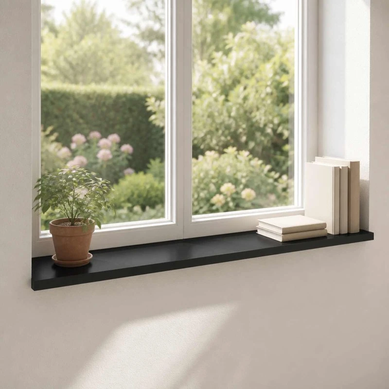 vidaXL Vindueskarme 2 stk. Sort 100 x 40 x 2 cm i massiv bøg