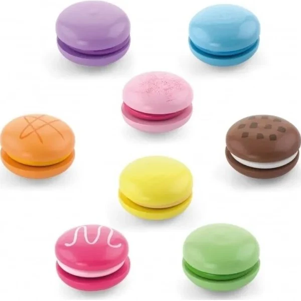 VIGA Træmacarons, 8 stk. (ca. 4,5 cm)