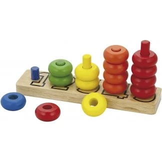 VIGA Tællebræt i træ 25x12x6 cm - lær at tælle og stable