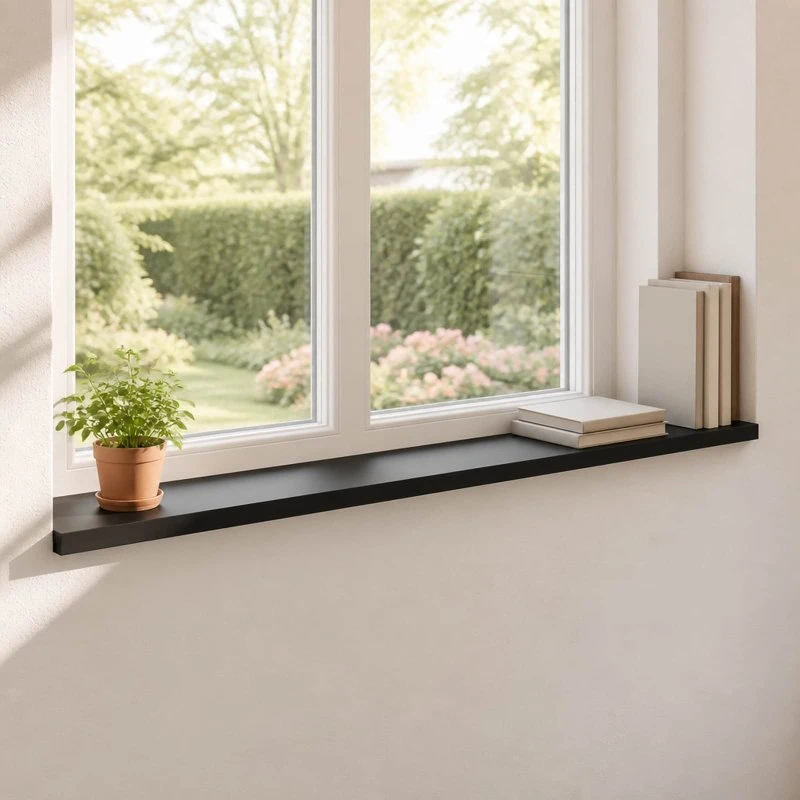 vidaXL Vindueskarme 2 stk. Sort Bøg 110 x 25 x 2 cm