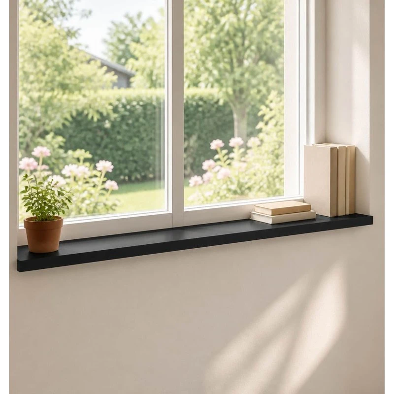 vidaXL Vindueskarme 2 stk. Sort 160 x 15 x 2 cm i massiv bøg