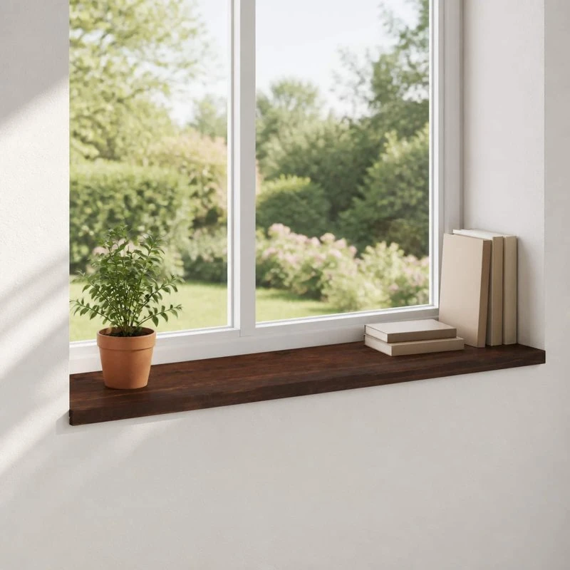 vidaXL Vindueskarme 2 stk. Mørk Brun 120 x 40 x 2 cm i Massiv Bøg