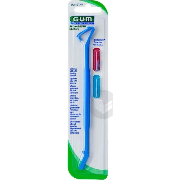 GUM Proxabrush Classic interdental sæt med håndtag og 2 reservoirer