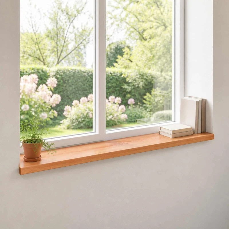 vidaXL Vindueskarme 2 stk. Lakeret Massiv Bøg 120 x 40 x 2 cm