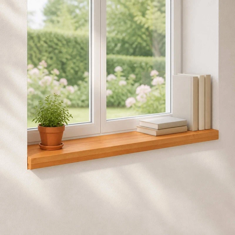 vidaXL Vindueskarme 2 stk. Lys Brun 100 x 25 x 2 cm Massiv Bøg