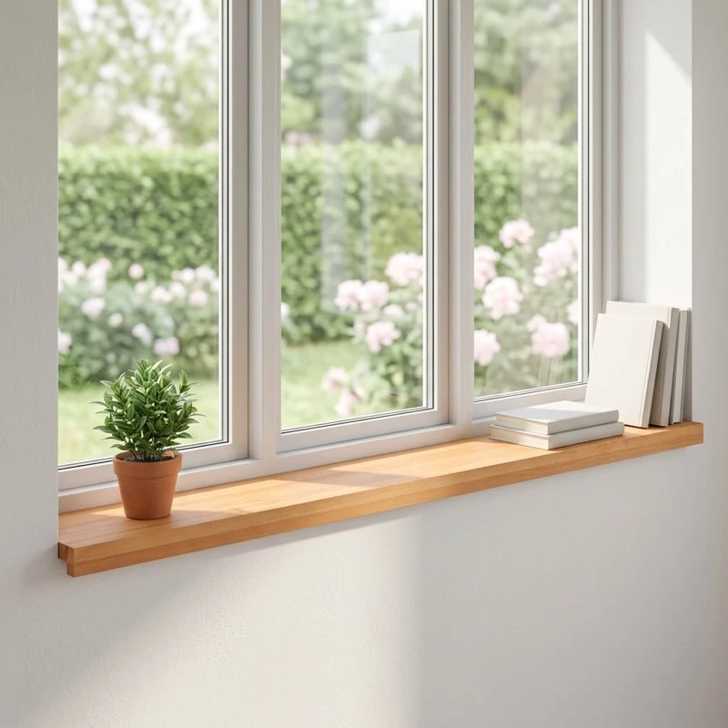 vidaXL Vindueskarme 2 stk. Lys Brun 120 x 20 x 2 cm i massiv bøg