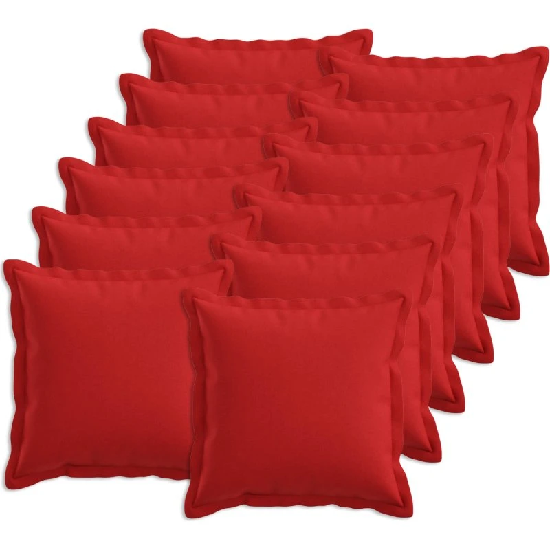 vidaXL HOUTEN Pyntepuder 12 stk. Rød Faux Linned 50x50 cm