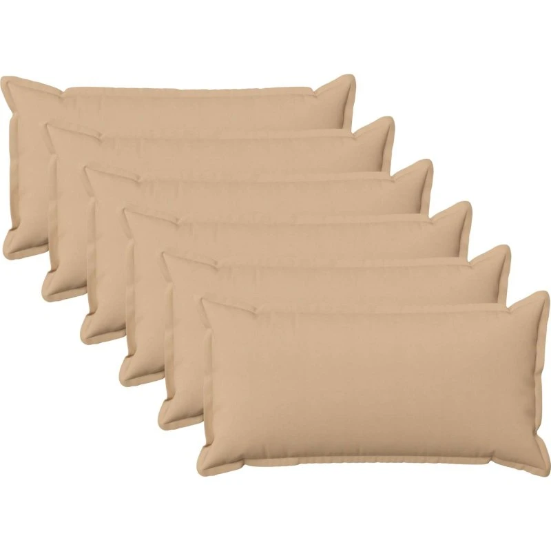 vidaXL HOUTEN Pyntepuder 6 stk. Cremefarvet Faux Linned 40x80 cm