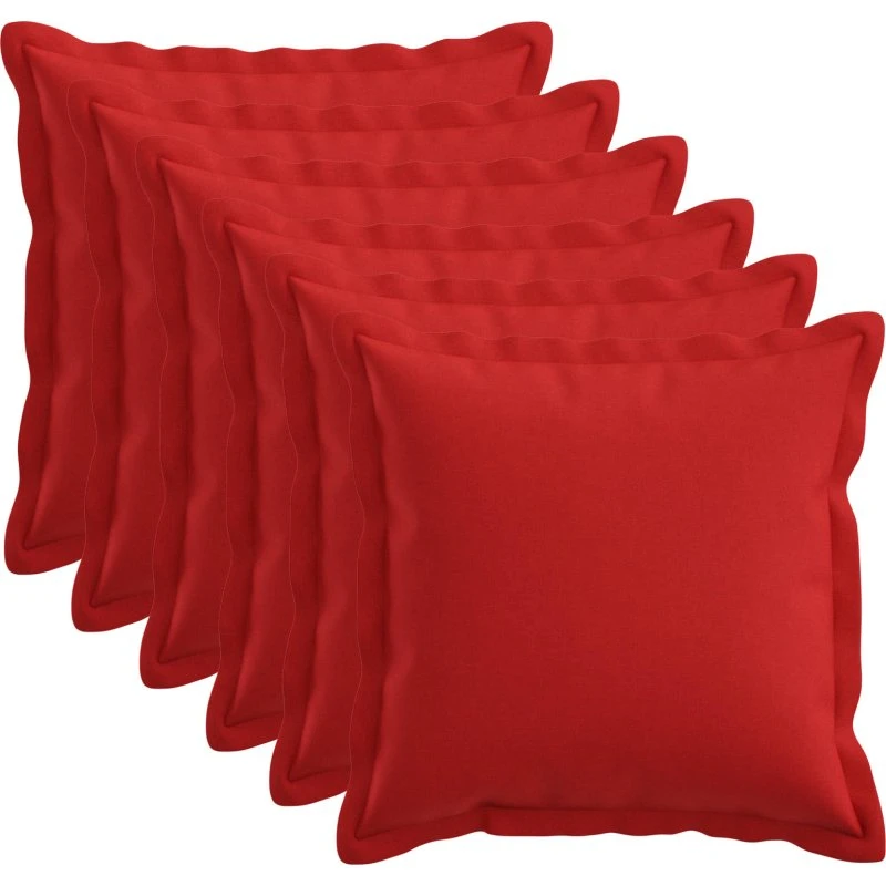 vidaXL HOUTEN Pyntepuder 6 stk. Rød Faux Linned 35x35 cm