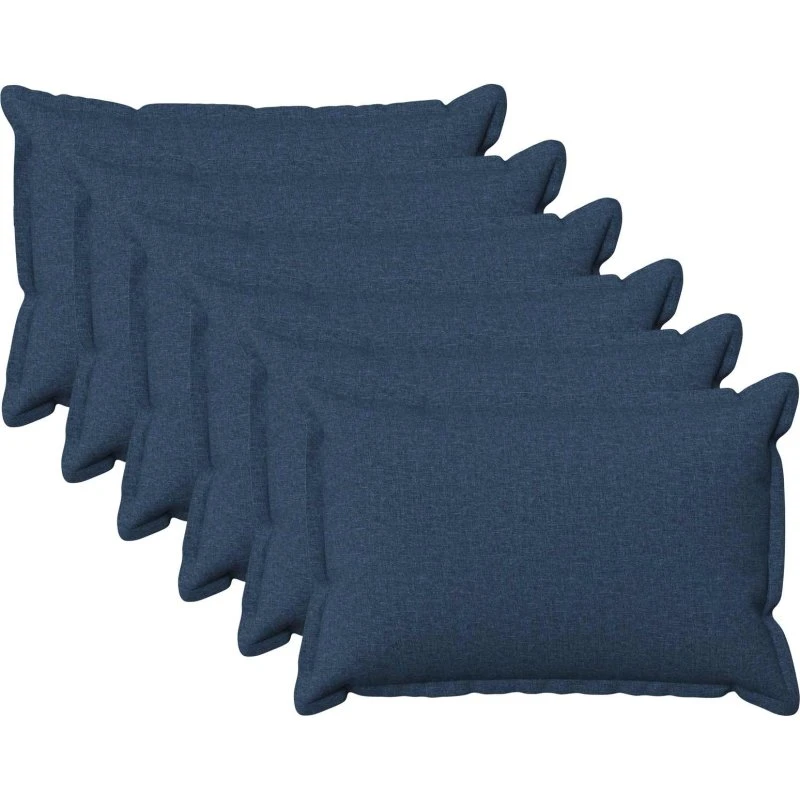 vidaXL HOUTEN Pyntepuder 6 stk. Blå Faux Linned 30x50 cm