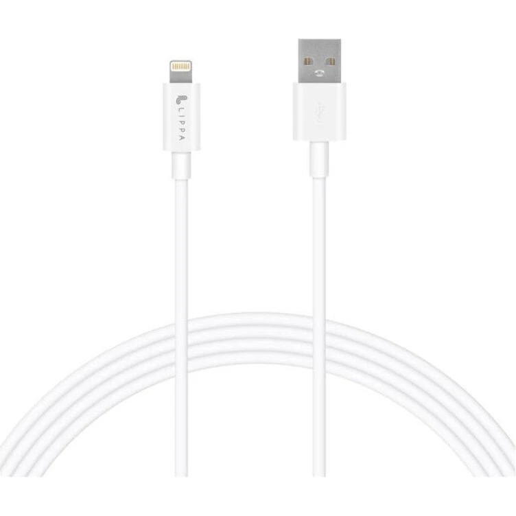 Lippa USB-A til Lightning-kabel 1 m, 12W – Hvid