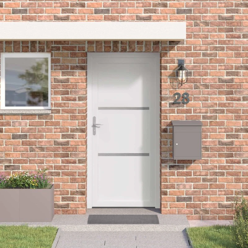 vidaXL Hoveddør Hvid 98 x 208 cm PVC