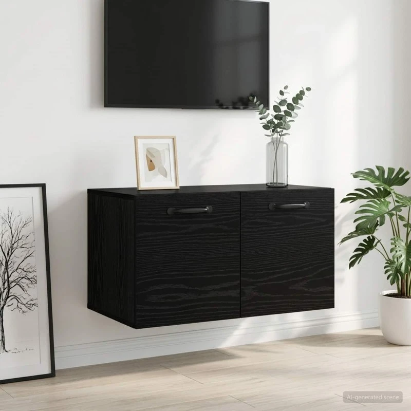 vidaXL Vægskab 60 x 36,5 x 35 cm - Sort Eg