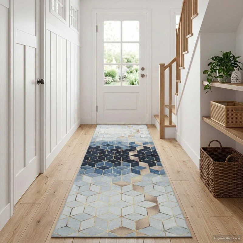 vidaXL Tæppe Runner LESAKA Sølv 80 x 250 cm Diamantvelour