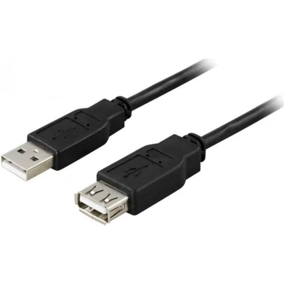 Deltaco USB 2.0 forlængerkabel USB-A han-til-hun 0,2 m - sort