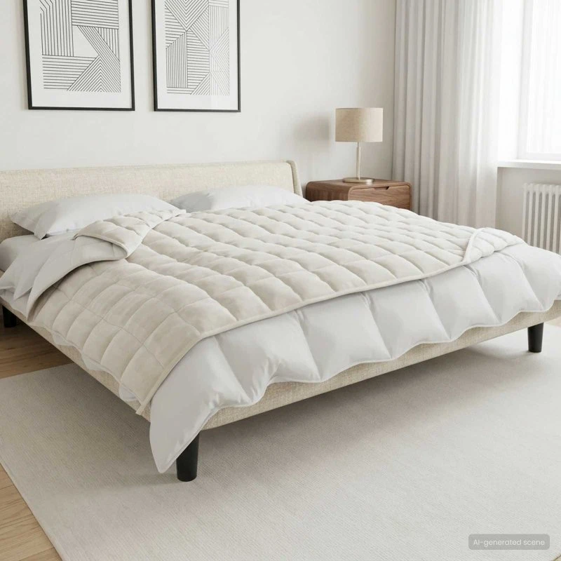 vidaXL Vægtet tæppe Hvid 122 x 183 cm 5 kg 100% Bomuld