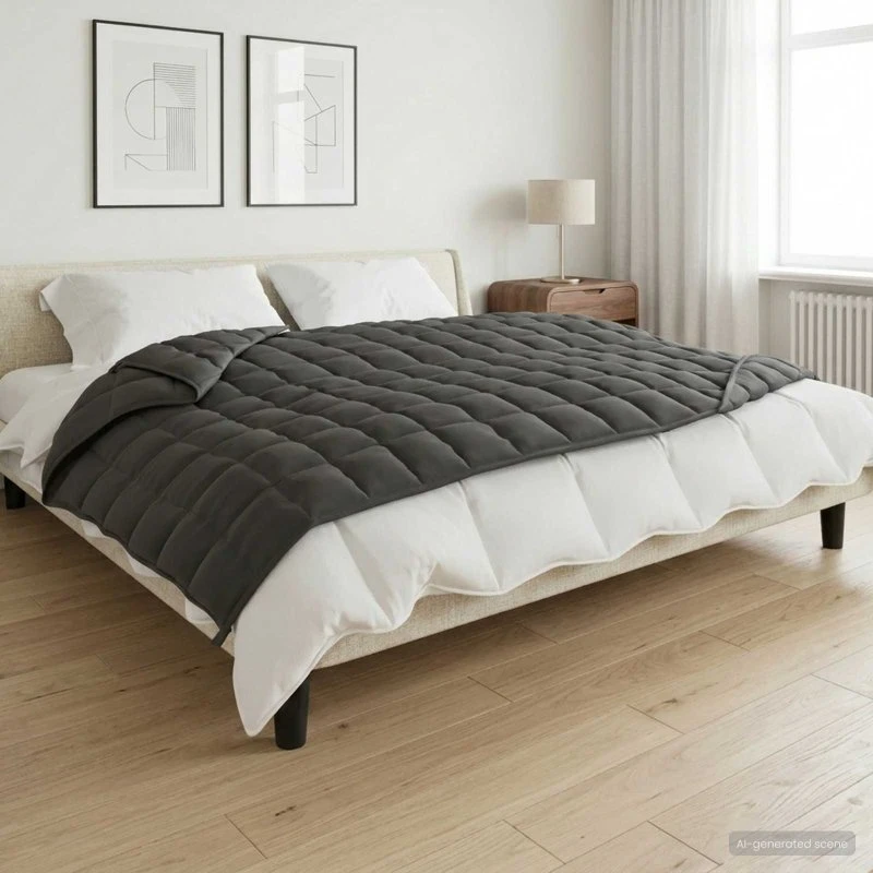 vidaXL Vægtet tæppe Antracit 152 x 203 cm 11 kg 100% Bomuld