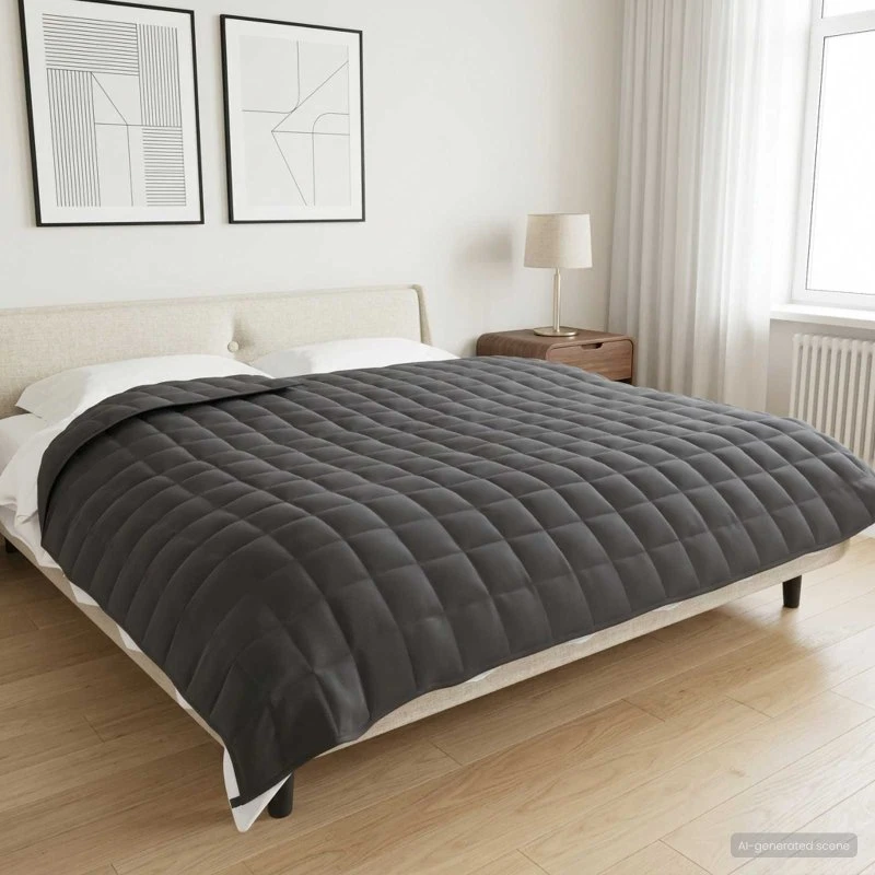 vidaXL Vægtet tæppe Antracit 200 x 220 cm 13 kg 100% Bomuld