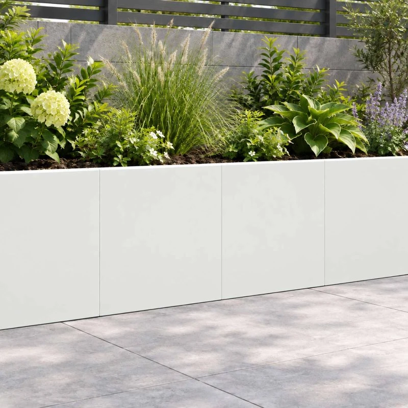 vidaXL Støttemur 2 stk. 40 x 12 x 50 cm Stål Hvid