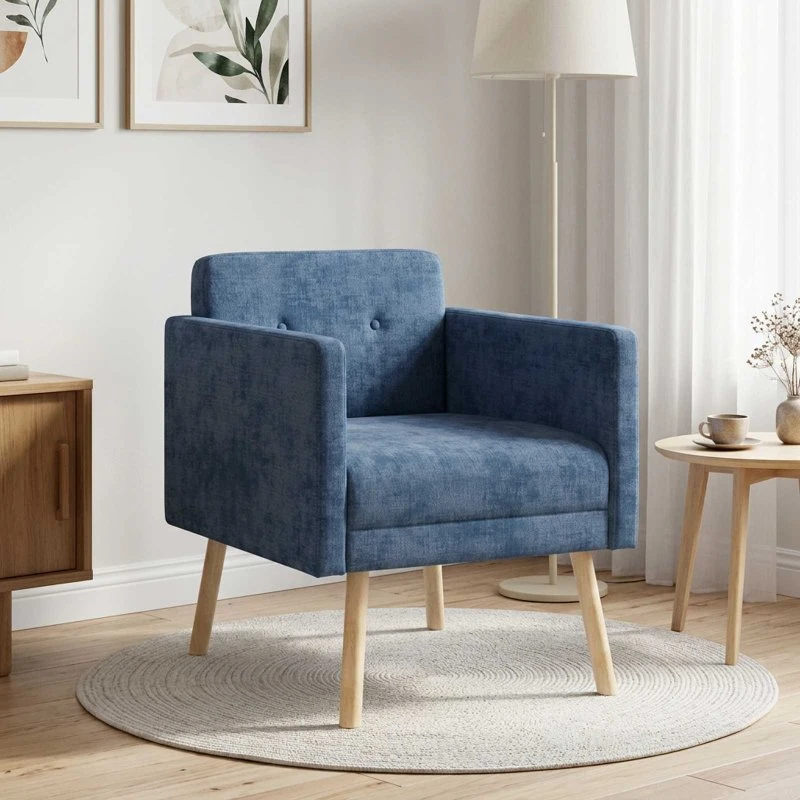 vidaXL Accentstol i Blå Chenille