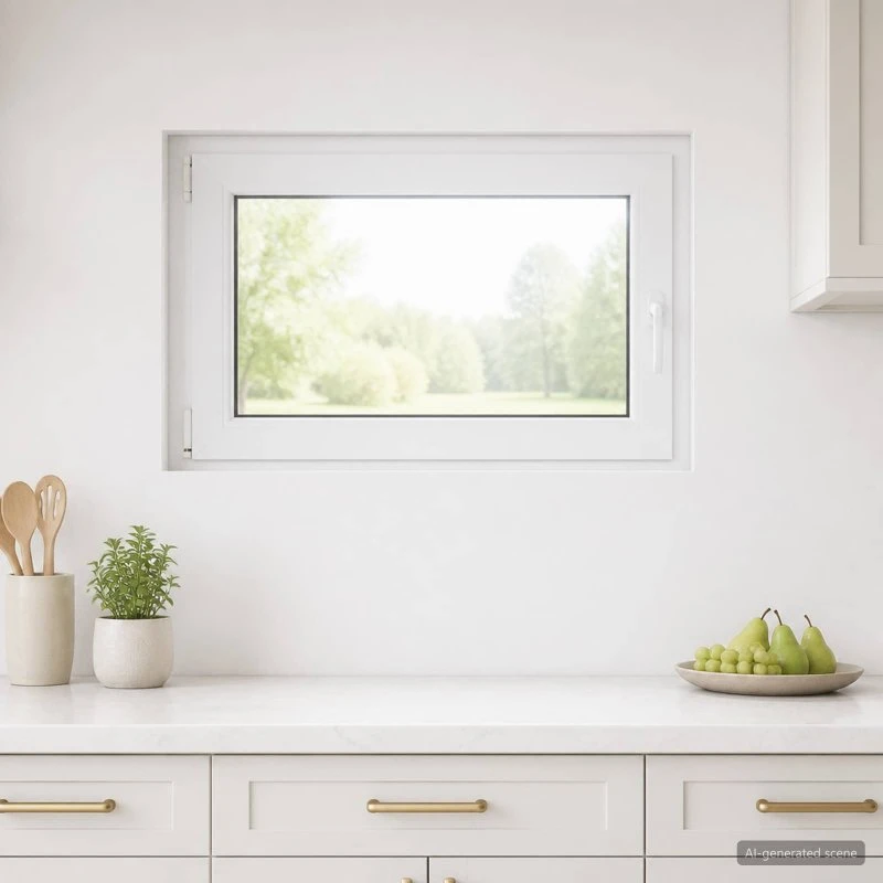 vidaXL RISOR Kældervindue 95 x 50 cm - Hvid PVC