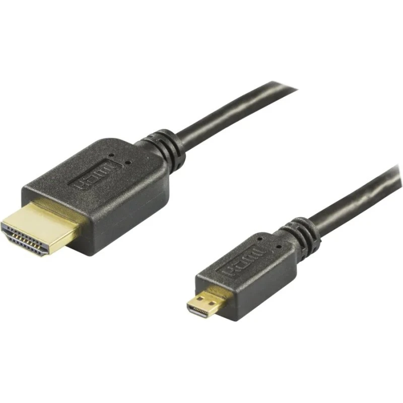 Deltaco HDMI til micro‑HDMI kabel 5 m, sort (High Speed)