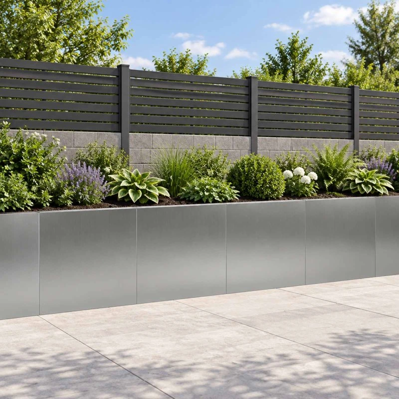vidaXL Støttemur 4 stk. 40 x 12 x 50 cm Galvaniseret Stål Sølv