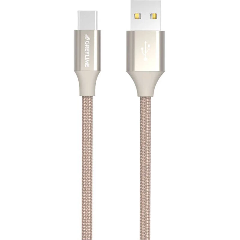 GreyLime USB-A til USB-C flettet kabel, Beige 2 m