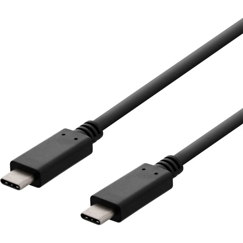 Deltaco USB 2.0 USB-C–USB-C kabel 2 m, 3A, sort