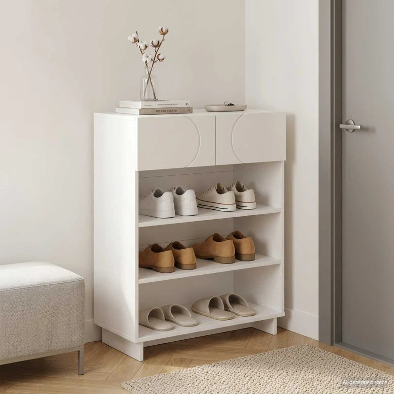 vidaXL Skoskab 73 x 38 x 87,5 cm - Hvid i konstrueret træ