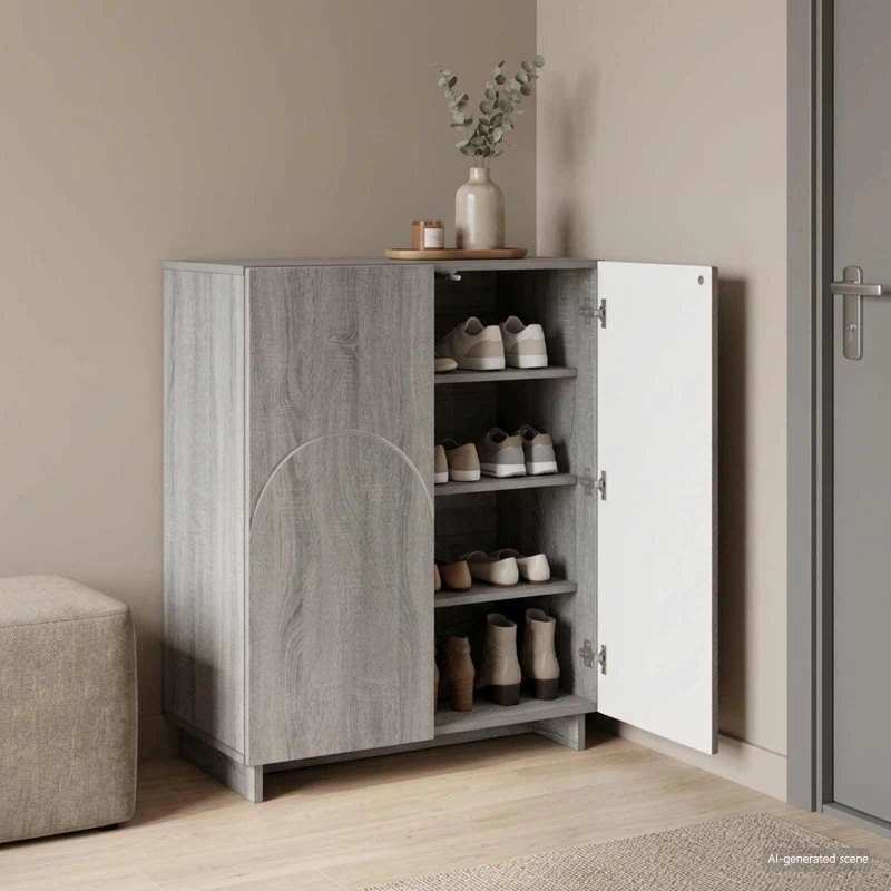 vidaXL Skoskab 73 x 38 x 87,5 cm - Grå Sonoma