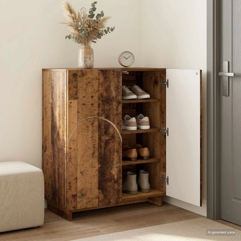 vidaXL Skoskab i Gammelt Træ, 73 x 38 x 87,5 cm
