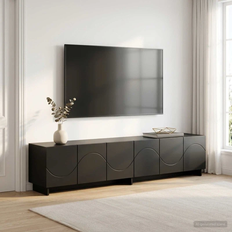 vidaXL TV-bord 180 x 34,5 x 40 cm Sort